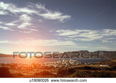 Stock Photograph - View towards sea, Amadas, Milos Island, Greece. Fotosearch