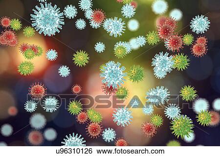 Viruses, illustration View Large Photo Image Stock Photograph - Viruses, illustration. Fotosearch