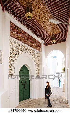 Woman exploring, Kasbah, Tangier, Morocco, North Africa View Large Photo Image Stock Image - Woman exploring, Kasbah, Tangier, Morocco, North Africa. Fotosearch