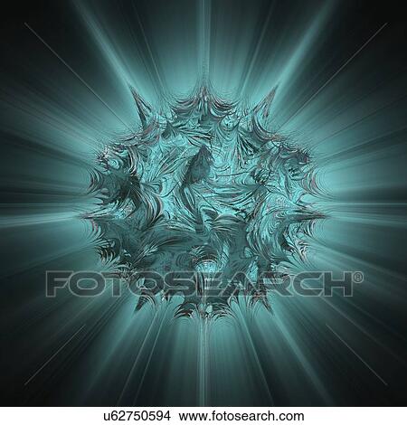Picture - 3D fractal. Computer-generated image of a three-dimensional fractal.. Fotosearch