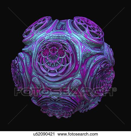 Stock Image - 3D fractal. Computer-generated image of a three-dimensional fractal.. Fotosearch