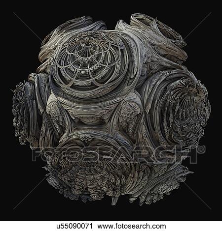 Stock Image - 3D fractal. Computer-generated image of a three-dimensional fractal.. Fotosearch