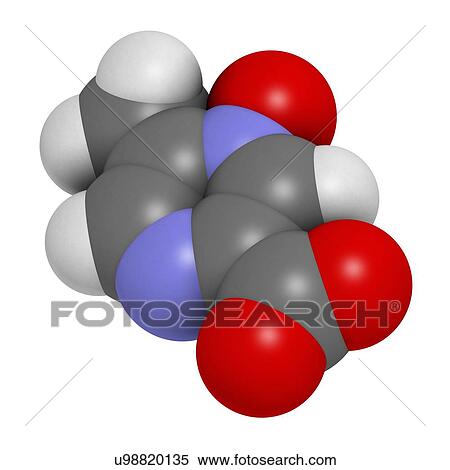 Acipimox hypertriglyceridemia drug molecule. 3D rendering. Atoms are represented as spheres with conventional colour coding: hydrogen (white), carbon (grey), nitrogen (blue), oxygen (red). View Large Photo Image Stock Photography - Acipimox hypertriglyceridemia drug molecule. 3D rendering. Atoms are represented as spheres with conventional colour coding: hydrogen (white), carbon (grey), nitrogen (blue), oxygen (red).. Fotosearch