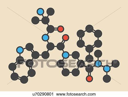 Anamorelin cancer cachexia and anorexia drug molecule. Stylized skeletal formula (chemical structure): Atoms are shown as color-coded circles: hydrogen (hidden), carbon (grey), nitrogen (blue), oxygen (red). View Large Photo Image Stock Image - Anamorelin cancer cachexia and anorexia drug molecule. Stylized skeletal formula (chemical structure): Atoms are shown as color-coded circles: hydrogen (hidden), carbon (grey), nitrogen (blue), oxygen (red).. Fotosearch