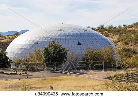 Stock Photography - Biosphere 2, an Earth systems science research facility owned by the University of Arizona since 2011. Tucson, Arizona, USA.. Fotosearch