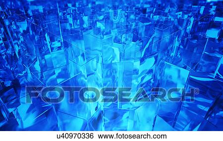 Blue shapes, abstract illustration. View Large Photo Image Stock Photograph - Blue shapes, abstract illustration.. Fotosearch