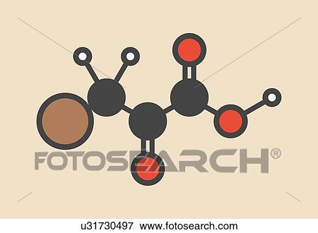 Stock Photo - Bromopyruvic acid (3-bromopyruvic acid, 3-bromopyruvate) controversial cancer drug molecule. Investigational oncology drug, currently used without supporting clinical trial data. Stylized skeletal formula (chemical structure): Atoms are shown as.... Fotosearch