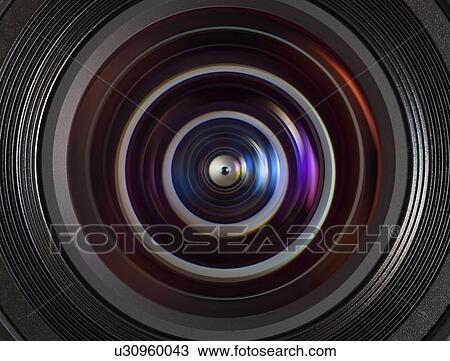 Stock Image - Camera lens, close up.. Fotosearch