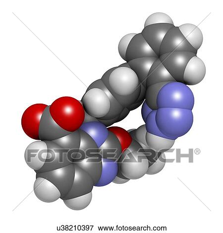 Candesartan hypertension drug molecule. 3D rendering. Atoms are represented as spheres with conventional colour coding: hydrogen (white), carbon (grey), nitrogen (blue), oxygen (red). View Large Photo Image Stock Photo - Candesartan hypertension drug molecule. 3D rendering. Atoms are represented as spheres with conventional colour coding: hydrogen (white), carbon (grey), nitrogen (blue), oxygen (red).. Fotosearch