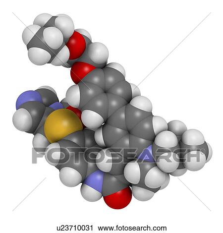 Cenicriviroc HIV drug molecule. 3D rendering. Atoms are represented as spheres with conventional colour coding: hydrogen (white), carbon (grey), nitrogen (blue), oxygen (red), sulfur (yellow). View Large Photo Image Stock Image - Cenicriviroc HIV drug molecule. 3D rendering. Atoms are represented as spheres with conventional colour coding: hydrogen (white), carbon (grey), nitrogen (blue), oxygen (red), sulfur (yellow).. Fotosearch