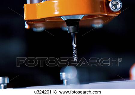 Stock Photo - CNC router used for cutting materials, close up.. Fotosearch