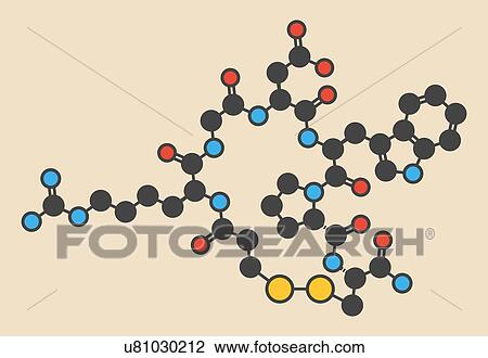 Eptifibatide anticoagulant drug molecule. Stylized skeletal formula (chemical structure): Atoms are shown as color-coded circles: hydrogen (hidden), carbon (grey), nitrogen (blue), oxygen (red), sulfur (yellow). View Large Photo Image Stock Image - Eptifibatide anticoagulant drug molecule. Stylized skeletal formula (chemical structure): Atoms are shown as color-coded circles: hydrogen (hidden), carbon (grey), nitrogen (blue), oxygen (red), sulfur (yellow).. Fotosearch