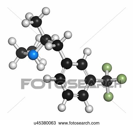 Fenfluramine weight loss drug molecule (withdrawn). Atoms are represented as spheres with conventional colour coding: hydrogen (white), oxygen (red), nitrogen (blue), fluorine (green). View Large Photo Image Stock Image - Fenfluramine weight loss drug molecule (withdrawn). Atoms are represented as spheres with conventional colour coding: hydrogen (white), oxygen (red), nitrogen (blue), fluorine (green).. Fotosearch