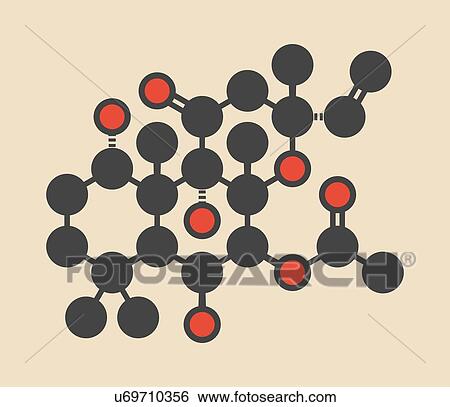 Forskolin (coleonol) molecule. Activates the enzyme adenylyl cyclase, resulting in increased levels of cAMP. Stylized skeletal formula (chemical structure): Atoms are shown as color-coded circles: hydrogen (hidden), carbon (grey), oxygen (red). View Large Photo Image Stock Photograph - Forskolin (coleonol) molecule. Activates the enzyme adenylyl cyclase, resulting in increased levels of cAMP. Stylized skeletal formula (chemical structure): Atoms are shown as color-coded circles: hydrogen (hidden), carbon (grey), oxygen (red).. Fotosearch