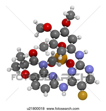 Fostamatinib rheumatoid arthritis drug molecule (Syk inhibitor). 3D rendering. Atoms are represented as spheres with conventional colour coding: hydrogen (white), carbon (grey), nitrogen (blue), oxygen (red), fluorine (gold), phosphorus (orange). View Large Photo Image Stock Photo - Fostamatinib rheumatoid arthritis drug molecule (Syk inhibitor). 3D rendering. Atoms are represented as spheres with conventional colour coding: hydrogen (white), carbon (grey), nitrogen (blue), oxygen (red), fluorine (gold), phosphorus (orange).. Fotosearch