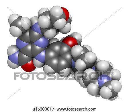 Gilteritinib cancer drug molecule (kinase inhibitor). 3D rendering. Atoms are represented as spheres with conventional colour coding: hydrogen (white), carbon (grey), nitrogen (blue), oxygen (red). View Large Photo Image Stock Photo - Gilteritinib cancer drug molecule (kinase inhibitor). 3D rendering. Atoms are represented as spheres with conventional colour coding: hydrogen (white), carbon (grey), nitrogen (blue), oxygen (red).. Fotosearch