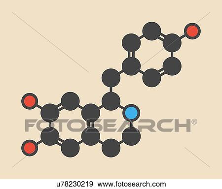 Higenamine herbal molecule. Present in some fat burner food supplements. Stylized skeletal formula (chemical structure): Atoms are shown as color-coded circles: hydrogen (hidden), carbon (grey), oxygen (red), nitrogen (blue). View Large Photo Image Stock Photo - Higenamine herbal molecule. Present in some fat burner food supplements. Stylized skeletal formula (chemical structure): Atoms are shown as color-coded circles: hydrogen (hidden), carbon (grey), oxygen (red), nitrogen (blue).. Fotosearch