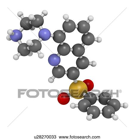 Intepirdine Alzheimer's disease drug molecule. 3D rendering. Atoms are represented as spheres with conventional colour coding: hydrogen (white), carbon (grey), nitrogen (blue), oxygen (red), sulfur (yellow). View Large Photo Image Stock Image - Intepirdine Alzheimer's disease drug molecule. 3D rendering. Atoms are represented as spheres with conventional colour coding: hydrogen (white), carbon (grey), nitrogen (blue), oxygen (red), sulfur (yellow).. Fotosearch