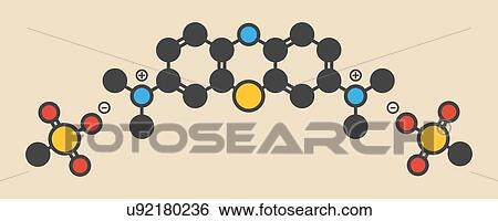 Leuco-methylthioninium (LMTX) Alzheimer's disease molecule (tau aggregation inhibitor). Stylized skeletal formula (chemical structure): Atoms are shown as color-coded circles: hydrogen (hidden), carbon (grey), nitrogen (blue), sulfur (yellow), oxygen... View Large Photo Image Stock Photograph - Leuco-methylthioninium (LMTX) Alzheimer's disease molecule (tau aggregation inhibitor). Stylized skeletal formula (chemical structure): Atoms are shown as color-coded circles: hydrogen (hidden), carbon (grey), nitrogen (blue), sulfur (yellow), oxygen.... Fotosearch