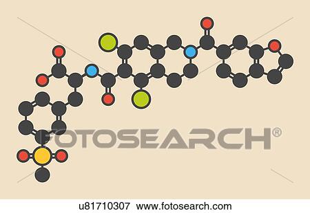 Lifitegrast drug molecule. Used in the treatment of keratoconjunctivitis sicca. Stylized skeletal formula (chemical structure): Atoms are shown as color-coded circles: hydrogen (hidden), carbon (grey), nitrogen (blue), oxygen (red), sulfur (yellow),... View Large Photo Image Stock Photo - Lifitegrast drug molecule. Used in the treatment of keratoconjunctivitis sicca. Stylized skeletal formula (chemical structure): Atoms are shown as color-coded circles: hydrogen (hidden), carbon (grey), nitrogen (blue), oxygen (red), sulfur (yellow),.... Fotosearch