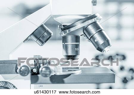 Stock Photo - Microscope, close up.. Fotosearch
