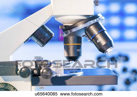Stock Photography - Microscope, close up.. Fotosearch