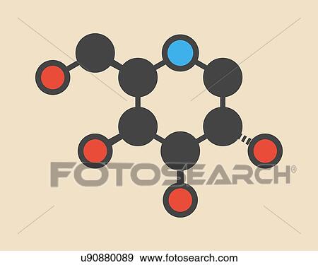 Migalastat Fabry disease drug molecule. Stylized skeletal formula (chemical structure): Atoms are shown as color-coded circles: hydrogen (hidden), carbon (grey), nitrogen (blue), oxygen (red). View Large Photo Image Stock Photo - Migalastat Fabry disease drug molecule. Stylized skeletal formula (chemical structure): Atoms are shown as color-coded circles: hydrogen (hidden), carbon (grey), nitrogen (blue), oxygen (red).. Fotosearch