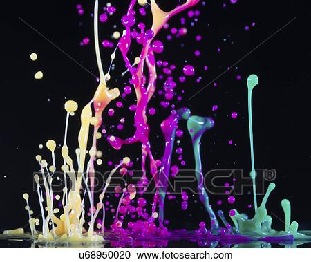 Multicoloured splashes against a black background, View Large Photo Image Stock Image - Multicoloured splashes against a black background,. Fotosearch