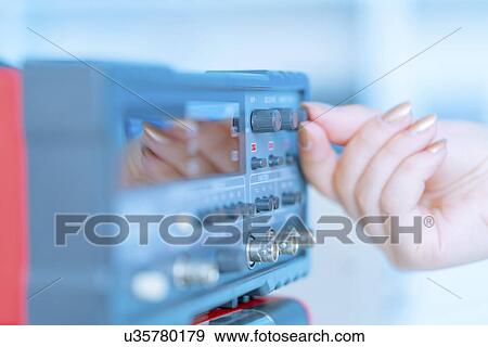 Person using control panel. View Large Photo Image Stock Photo - Person using control panel.. Fotosearch