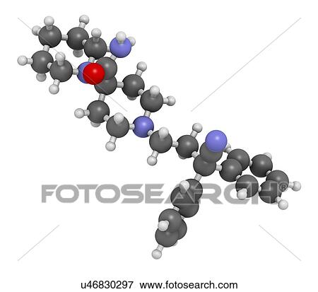Piritramide opioid analgesic drug molecule. 3D rendering. Atoms are represented as spheres with conventional colour coding: hydrogen (white), carbon (grey), nitrogen (blue), oxygen (red). View Large Photo Image Stock Photo - Piritramide opioid analgesic drug molecule. 3D rendering. Atoms are represented as spheres with conventional colour coding: hydrogen (white), carbon (grey), nitrogen (blue), oxygen (red).. Fotosearch