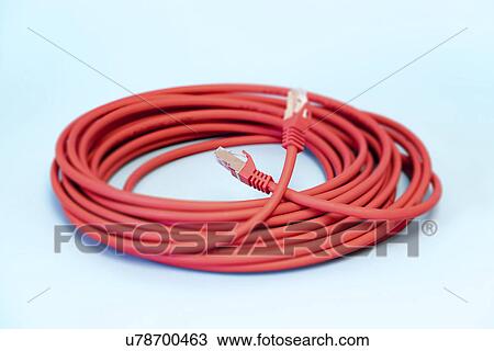 Red cable, studio shot. View Large Photo Image Stock Image - Red cable, studio shot.. Fotosearch