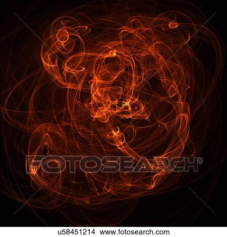 Picture - Red swirling patterns, illustration.. Fotosearch