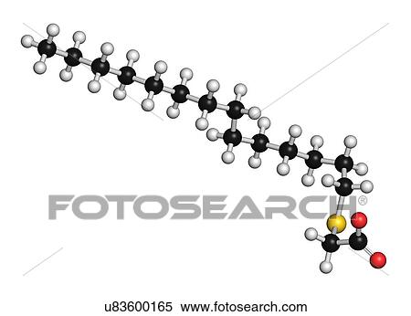 Tetradecylthioacetic acid (TTA) synthetic fatty acid molecule. 3D rendering. Atoms are represented as spheres with conventional colour coding: hydrogen (white), carbon (black), oxygen (red), sulfur (yellow). View Large Photo Image Stock Photography - Tetradecylthioacetic acid (TTA) synthetic fatty acid molecule. 3D rendering. Atoms are represented as spheres with conventional colour coding: hydrogen (white), carbon (black), oxygen (red), sulfur (yellow).. Fotosearch