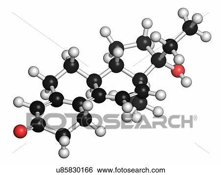 Stock Photograph - Tetrahydrogestrinone (THG) anabolic steroid molecule. Atoms are represented as spheres with conventional colour coding: hydrogen (white), carbon (grey), oxygen (red).. Fotosearch