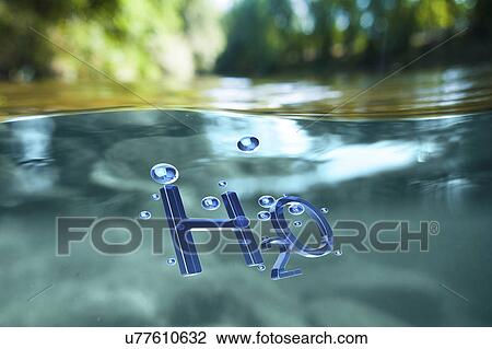 Stock Image - The chemical symbol for water, H2O.. Fotosearch