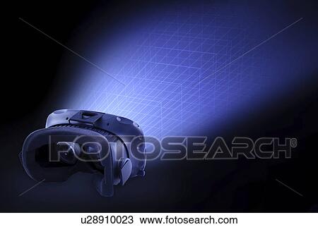 Virtual reality headset, illustration. View Large Photo Image Stock Image - Virtual reality headset, illustration.. Fotosearch