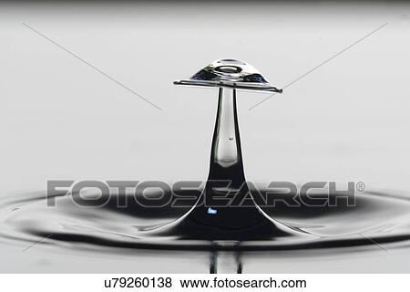 Stock Photo - Water droplet on water surface.. Fotosearch