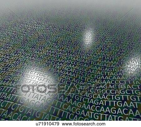 Stock Photo - Waves of DNA. Computer artwork.. Fotosearch