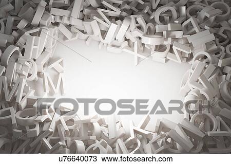 Stock Image - White letters against white background.. Fotosearch