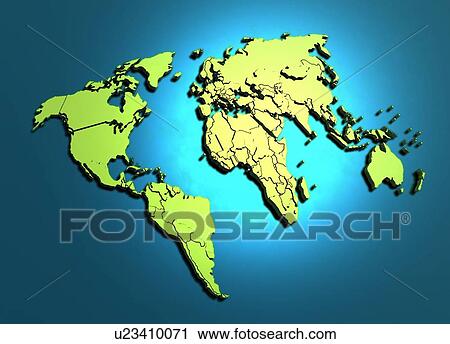 Stock Image - World map, illustration.. Fotosearch
