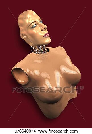 Picture - Female android, illustration.. Fotosearch