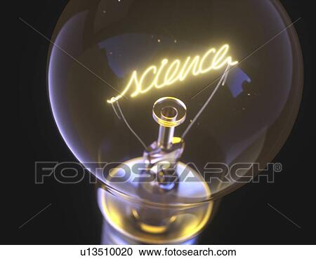 Light bulb with science illuminated, artwork. View Large Photo Image Stock Image - Light bulb with science illuminated, artwork.. Fotosearch