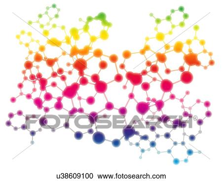 Stock Image - Abstract background with molecule icons. Fotosearch