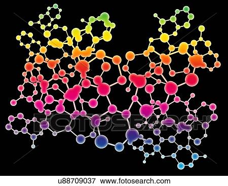 Stock Photo - Abstract background with molecule icons. Fotosearch