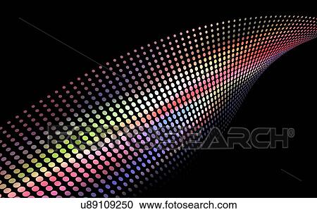 Stock Image - Abstract wave made of coloured dots. Fotosearch