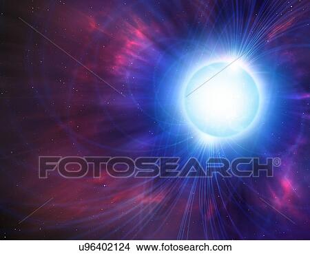 Picture - Artwork of a magnetar. Fotosearch