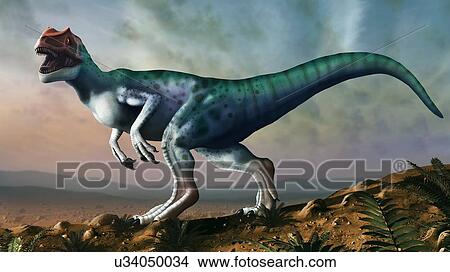 Picture - Artwork of Allosaurus. Fotosearch