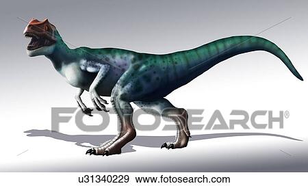 Stock Photo - Artwork of Allosaurus. Fotosearch
