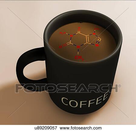 Stock Photo - Artwork of Caffeine in Coffee. Fotosearch