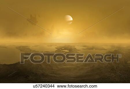 Artwork of lakes on Titan View Large Photo Image Picture - Artwork of lakes on Titan. Fotosearch